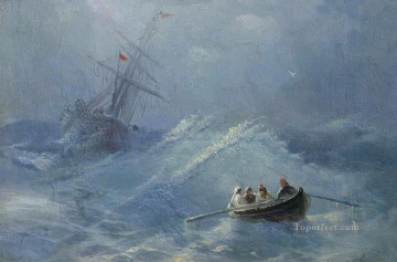 El naufragio en un mar tempestuoso Romántico Ivan Aivazovsky Ruso Pinturas al óleo